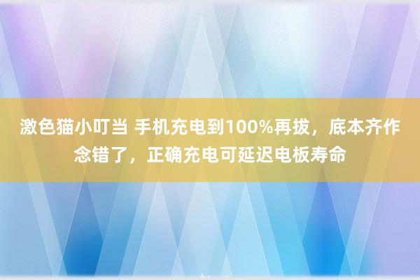 激色猫小叮当 手机充电到100%再拔，底本齐作念错了，正确充电可延迟电板寿命