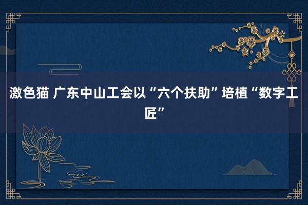 激色猫 广东中山工会以“六个扶助”培植“数字工匠”