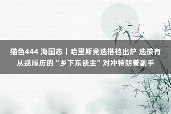 猫色444 海国志丨哈里斯竞选搭档出炉 选拔有从戎履历的“乡下东谈主”对冲特朗普副手