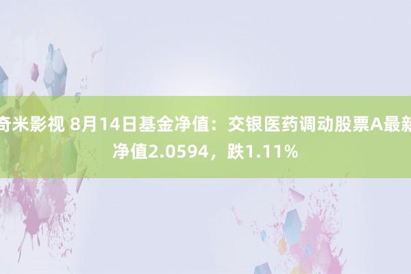 奇米影视 8月14日基金净值：交银医药调动股票A最新净值2.0594，跌1.11%