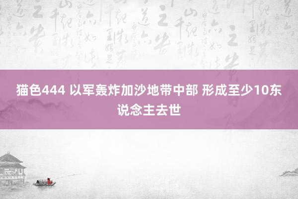 猫色444 以军轰炸加沙地带中部 形成至少10东说念主去世