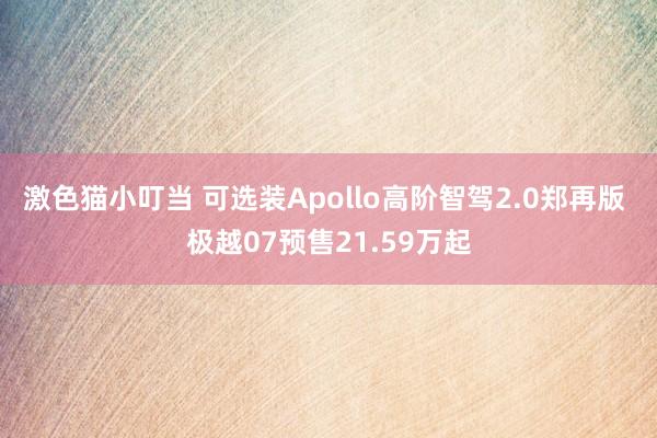 激色猫小叮当 可选装Apollo高阶智驾2.0郑再版 极越07预售21.59万起