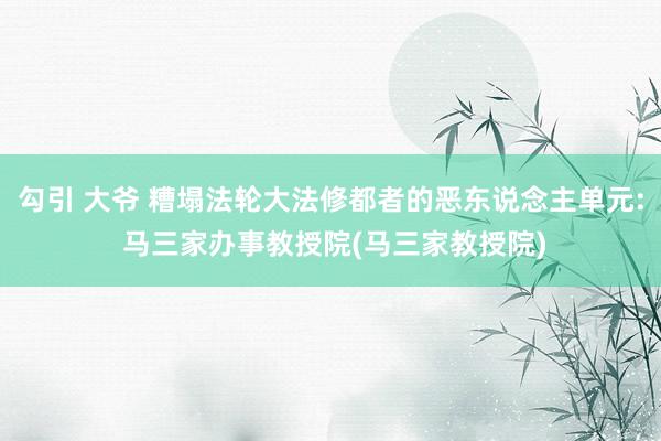 勾引 大爷 糟塌法轮大法修都者的恶东说念主单元: 马三家办事教授院(马三家教授院)