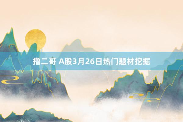 撸二哥 A股3月26日热门题材挖掘